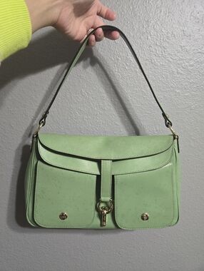 Kate Spade Light Green Leather Shoulder Bag with Gold Hardware